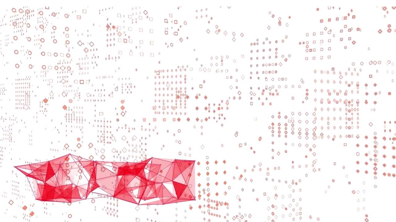Red dots appear on a black background and float around