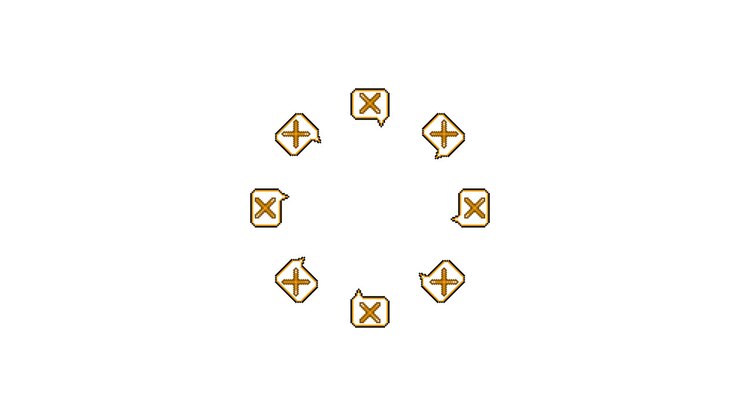 Pixel Art Speech bubble Cross mark Spinning Circle Animated Overlay Transparent 30fps (8)