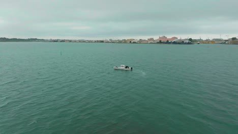 Sampling-Boat-on-Environmental-Mission-in-Sète,-France