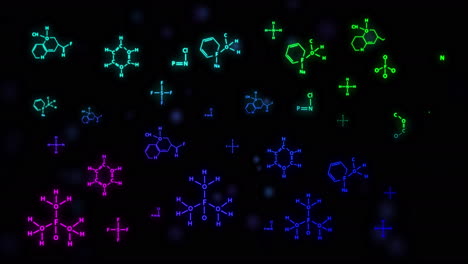 animación de la fórmula química sobre un fondo negro