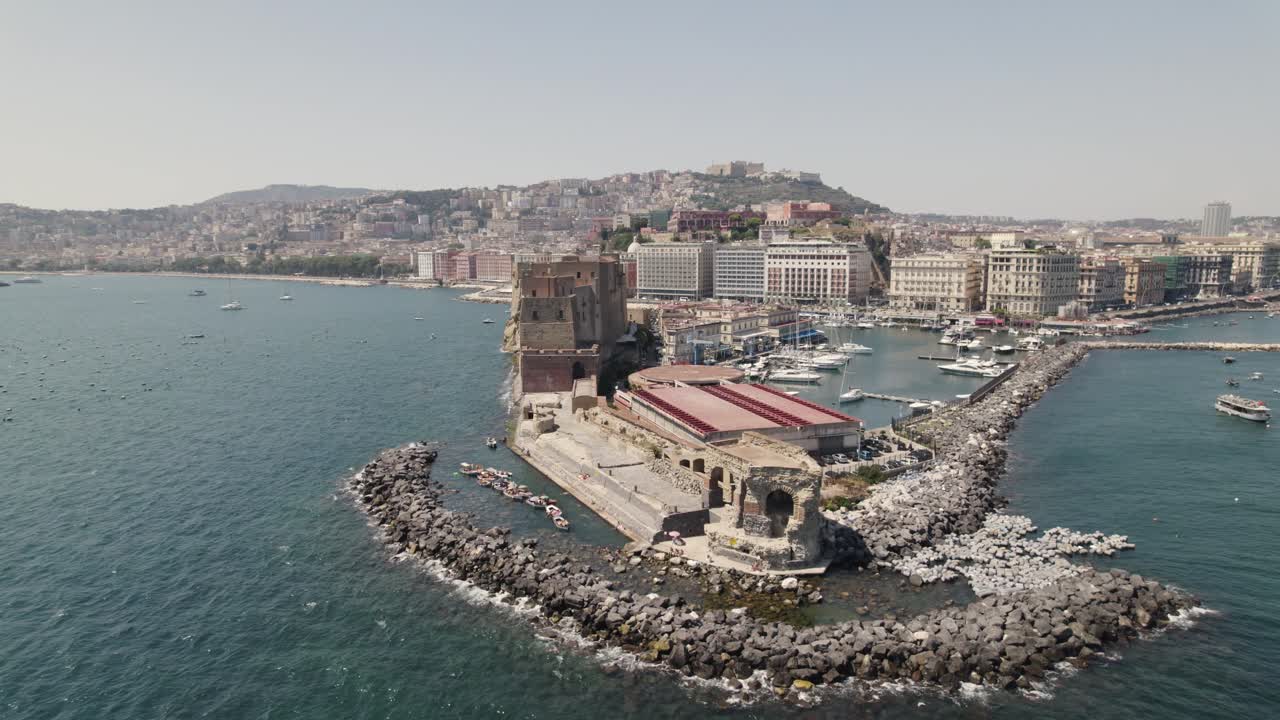 Famous historic seafront Egg Castle in Bay of Naples, Italy