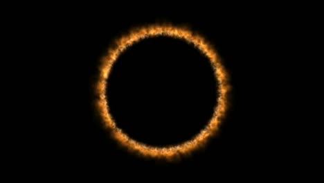 gráficos de movimiento de círculo de fuego con fondo nocturno