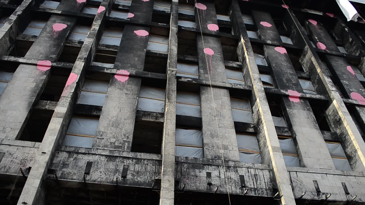 La Casa dei Sindacati a Kiev, Ucraina. L'edificio che è bruciato dopo la rivoluzione