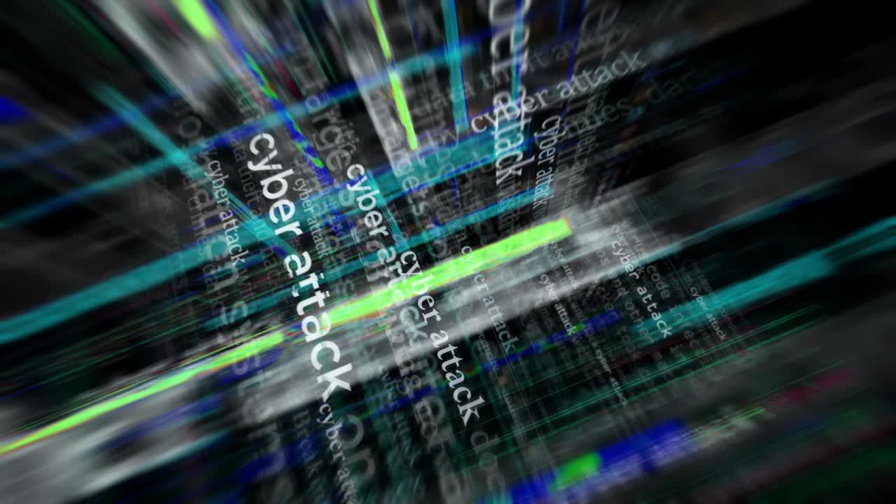 Headline news titles media with cyber attack seamless looped