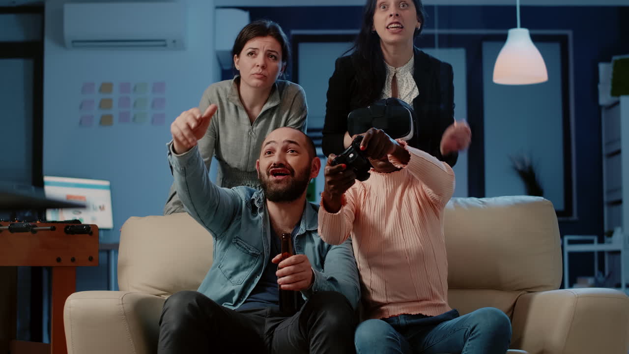 Influencer holding tablet with green screen speaking during podcast