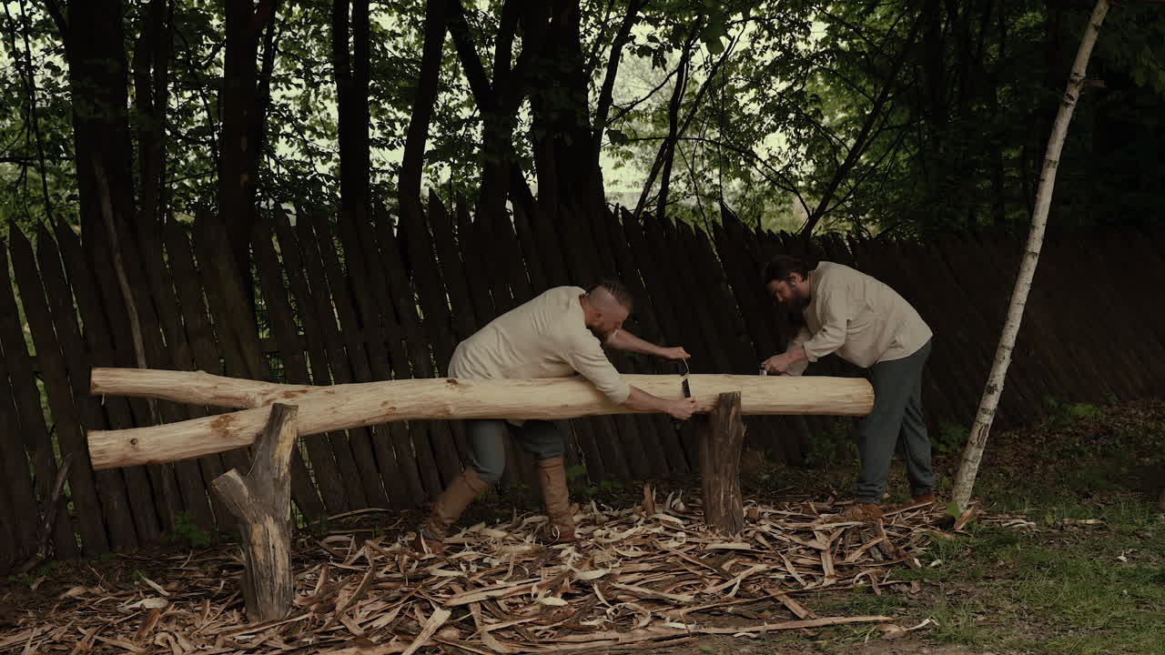 Two Men Woodworking