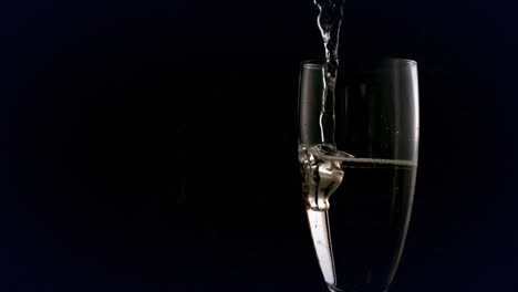 animación de redes de conexiones parpadeantes y vaso de champán