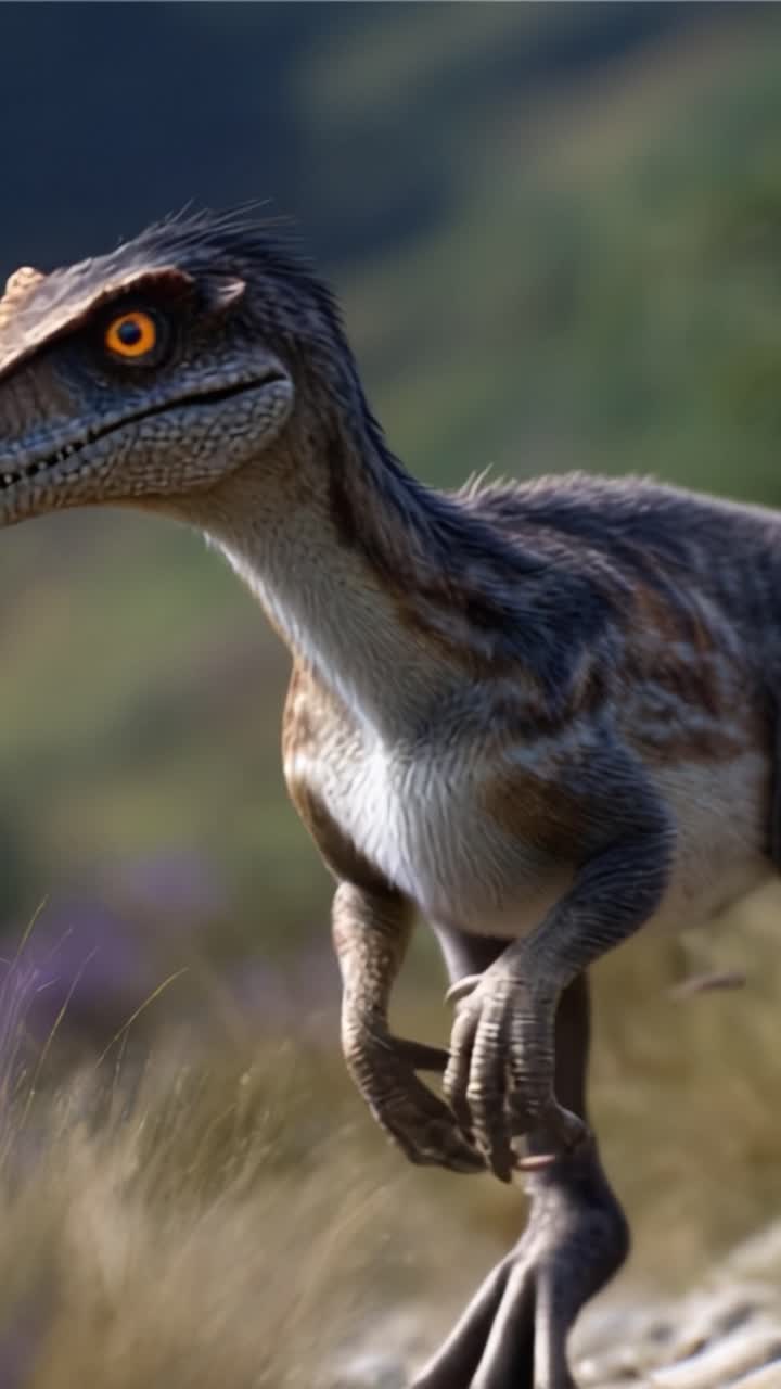 En dynamisk fremstilling av en dinosaur i bevegelse, som viser de intrikate detaljene i dens skjell og naturlige habitat, som levende bringer forhistorisk liv til skjermen