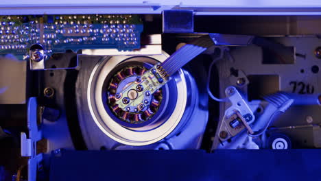 inside of a vintage vcr