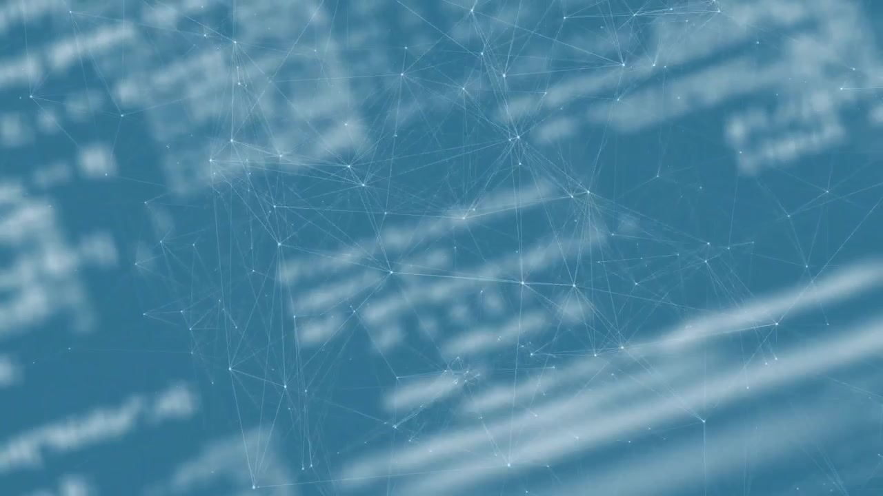 最初のパルスが始まり、明るいノードが出現してネットワークに接続され、データが視覚化される様子。
