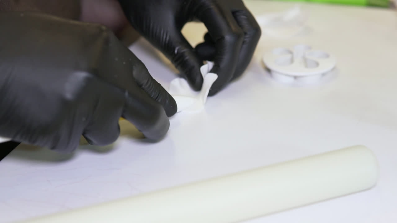 Rose rolled for cake slow motion 1080p