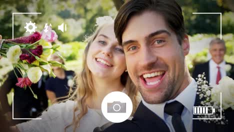 se está tomando una foto de una pareja casada
