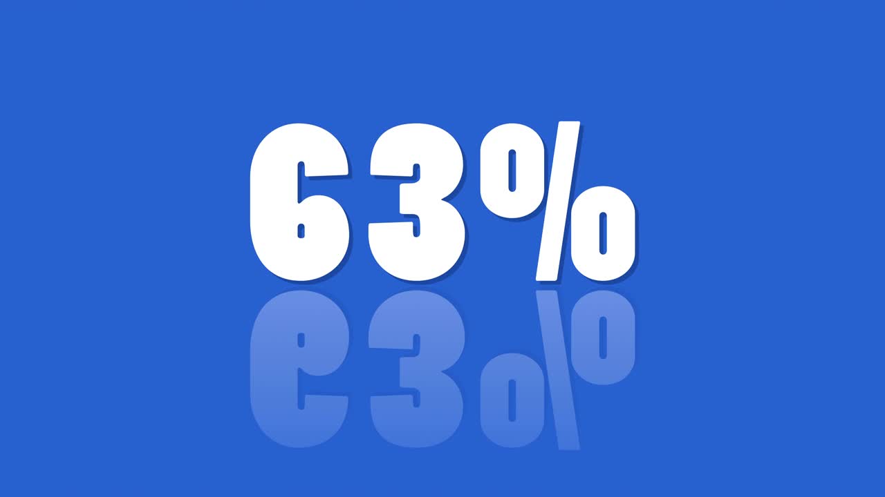 infografía elegante de 0 a 100 por ciento de animación con reflejo azul