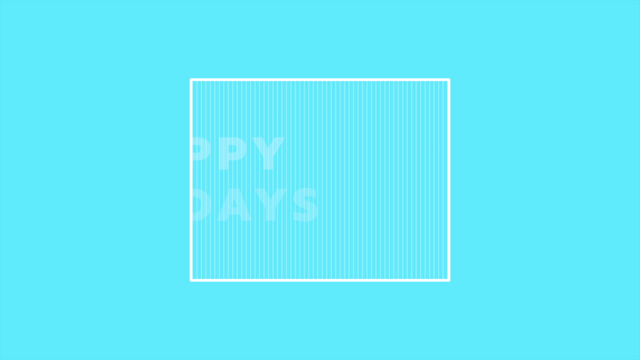 패션 블루 그라데이션 프레임의 해피 홀리데이 텍스트