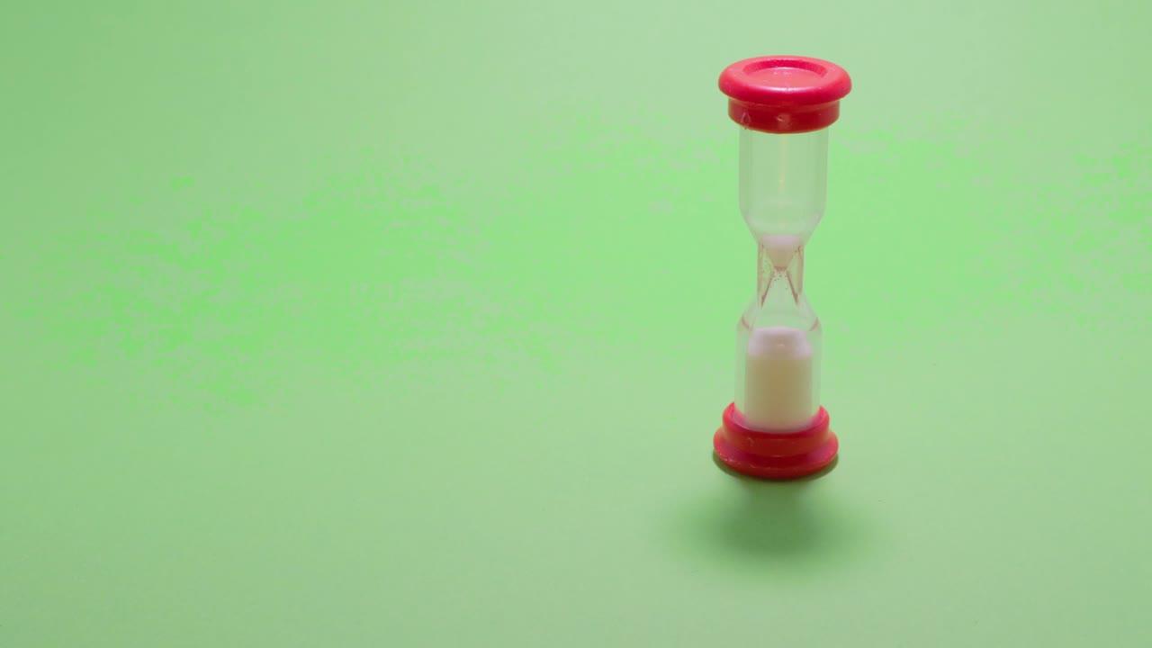 hourglass clock sand on chromakey isolated copy space time goes by