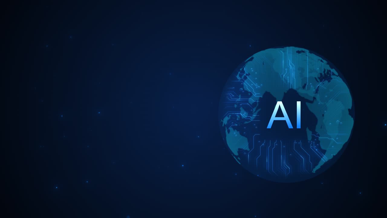 Futuristic modern computer technology cyber hologram technology innovation research ai processing