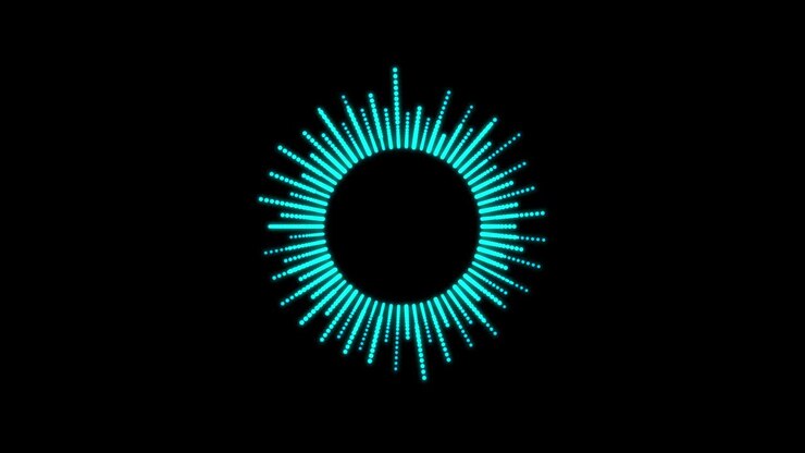Circular interface hud design, infographic elements like music equalizer