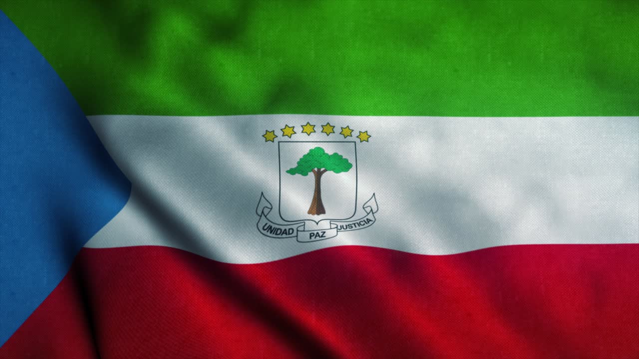 bandera de guinea ecuatorial ondeando en el viento. bandera nacional de guinea equatorial. signo de guinea ecuatorial animación de bucle sin costuras. 4k