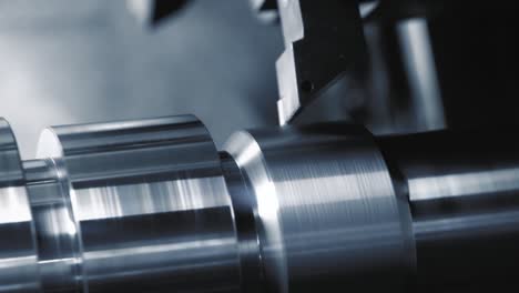 Metalworking CNC lathe milling machine. Cutting metal modern processing technology.
