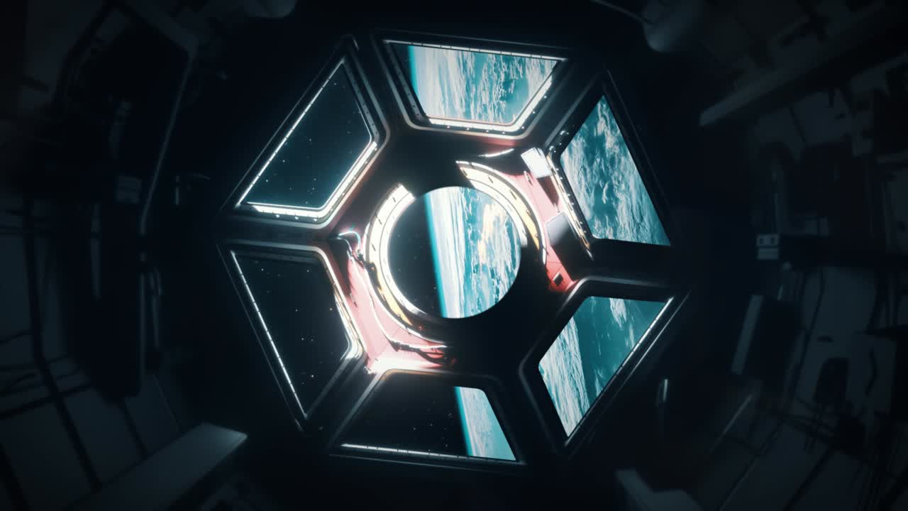 Space Station Interior Window - In Earth Orbit