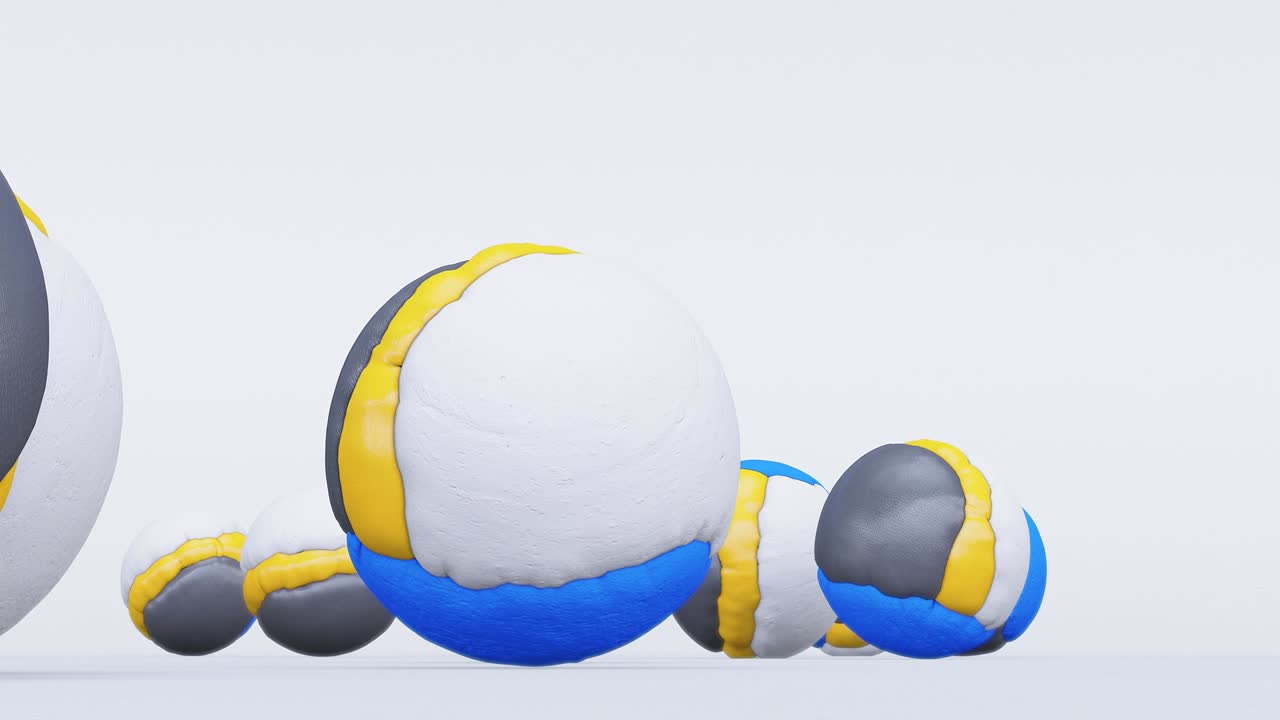 arte minimal 3d. objetos estilosos animados en el espacio de diseño geométrico. combinación de colores de moda, movimiento de bucle, video 4k.