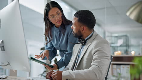 business, manager and employee with help