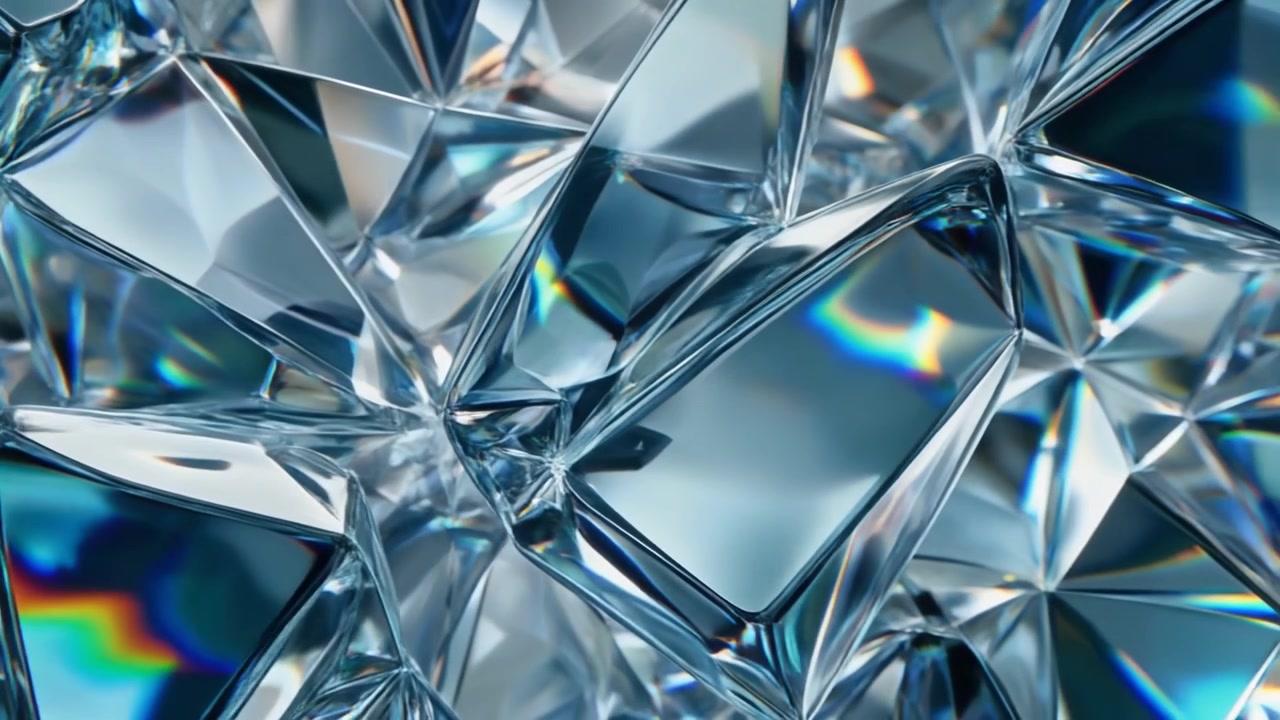 Fundo Abstrato de Facetas de Cristal Geométricas Cintilantes