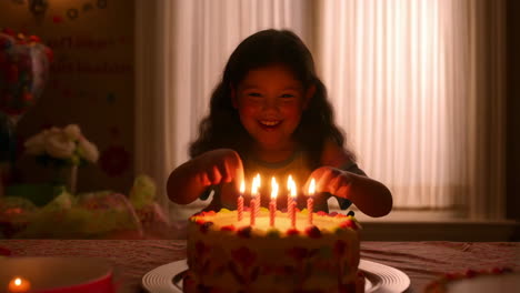 girl blowing out birthday candles
