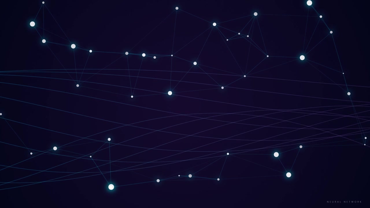 Abstract Neural Network Connection Lines and Glowing Nodes