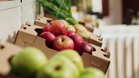 vegetables on eco farmers market shelves