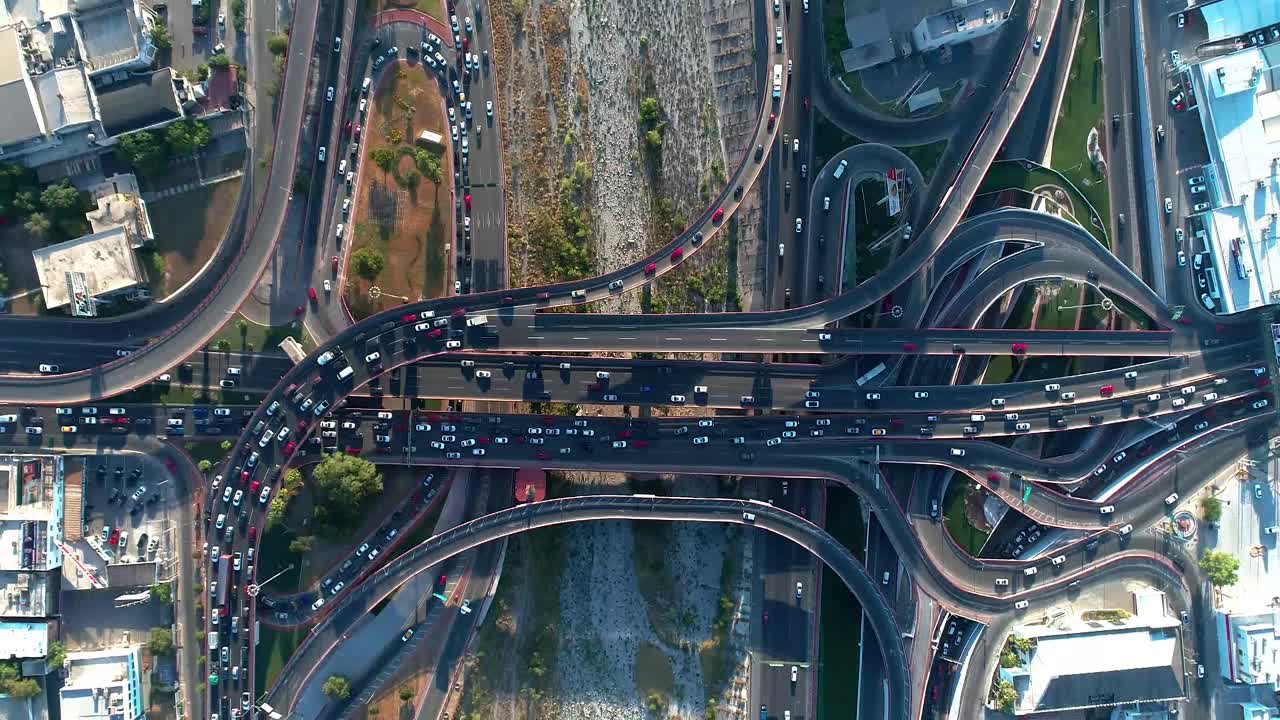 Traffic View From Above In Gonzalitos, Monterrey City