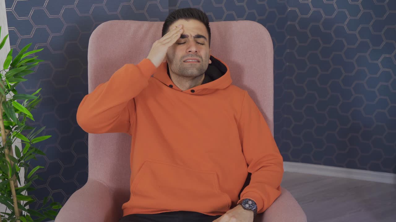 The man who is dizzy at home. Headache.