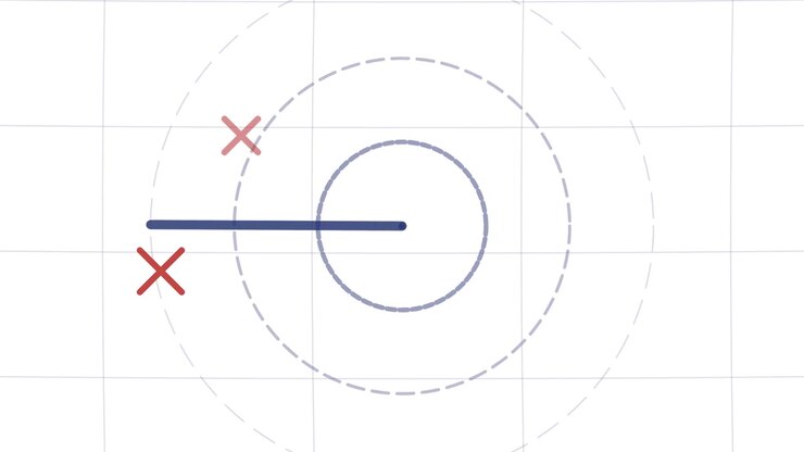 Abstract Radar Animation with Rotating Pointer and Target Markers