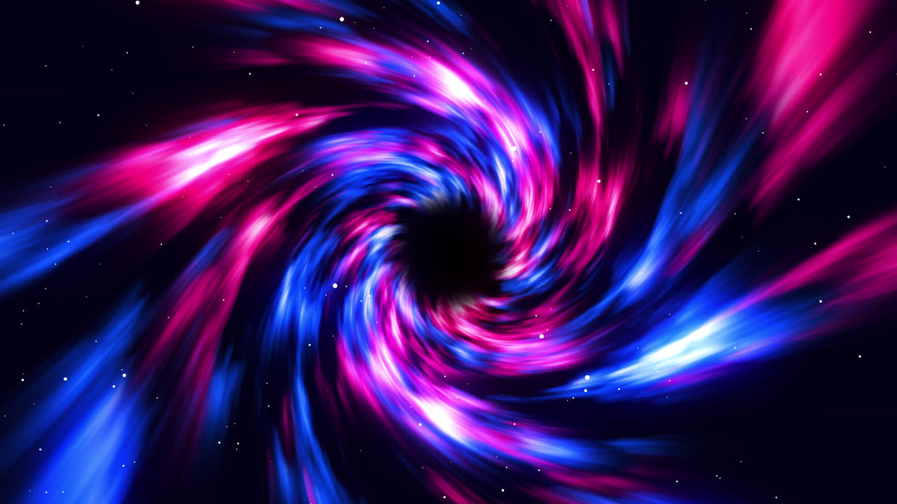 Abstract Cosmic Vortex with Swirling Pink and Blue Light