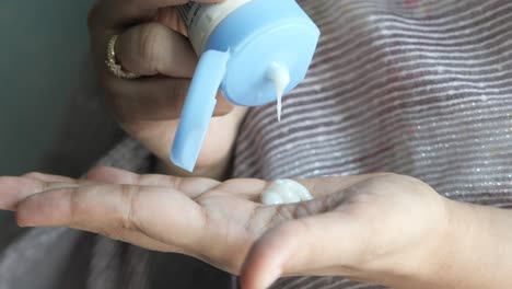 applying hand cream