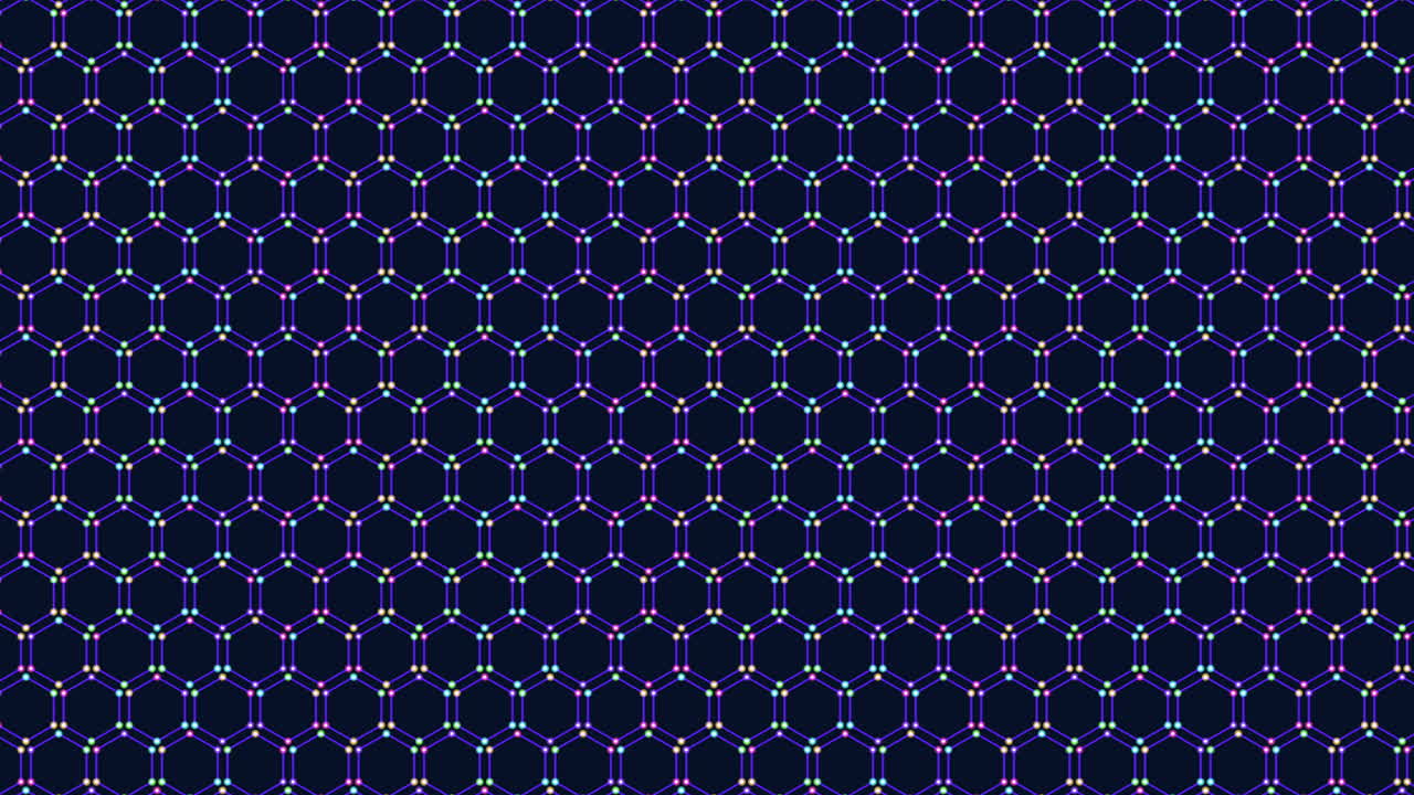 Vibrant blue and purple circle pattern on black background