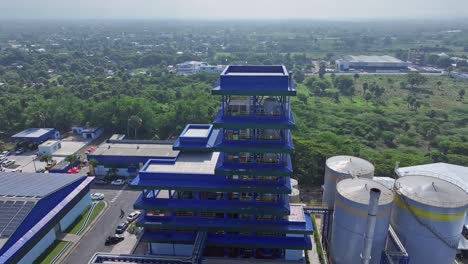 tower of manufacturer factory on dominican republic island