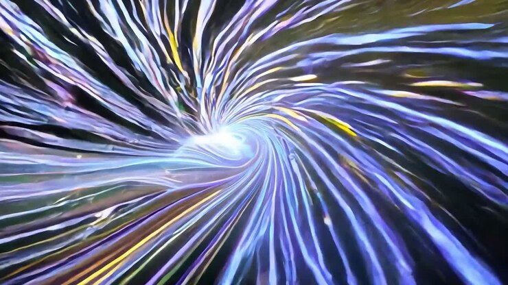 Abstrakt spiraltunnel med klare lys