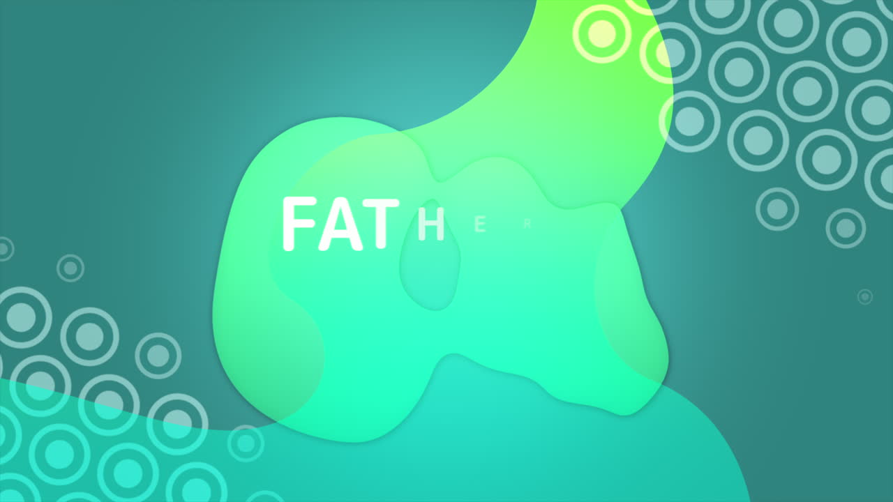 tarjeta de felicitación de día del padre moderna abstracta círculos y puntos azules y verdes