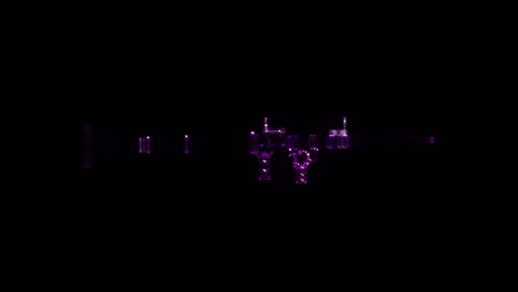 bazooka rgb 홀로그램 와이어 프레임: 흑색 배경의 멋진 3d 애니메이션과 미래 프로젝트에 대한 원활한 루프