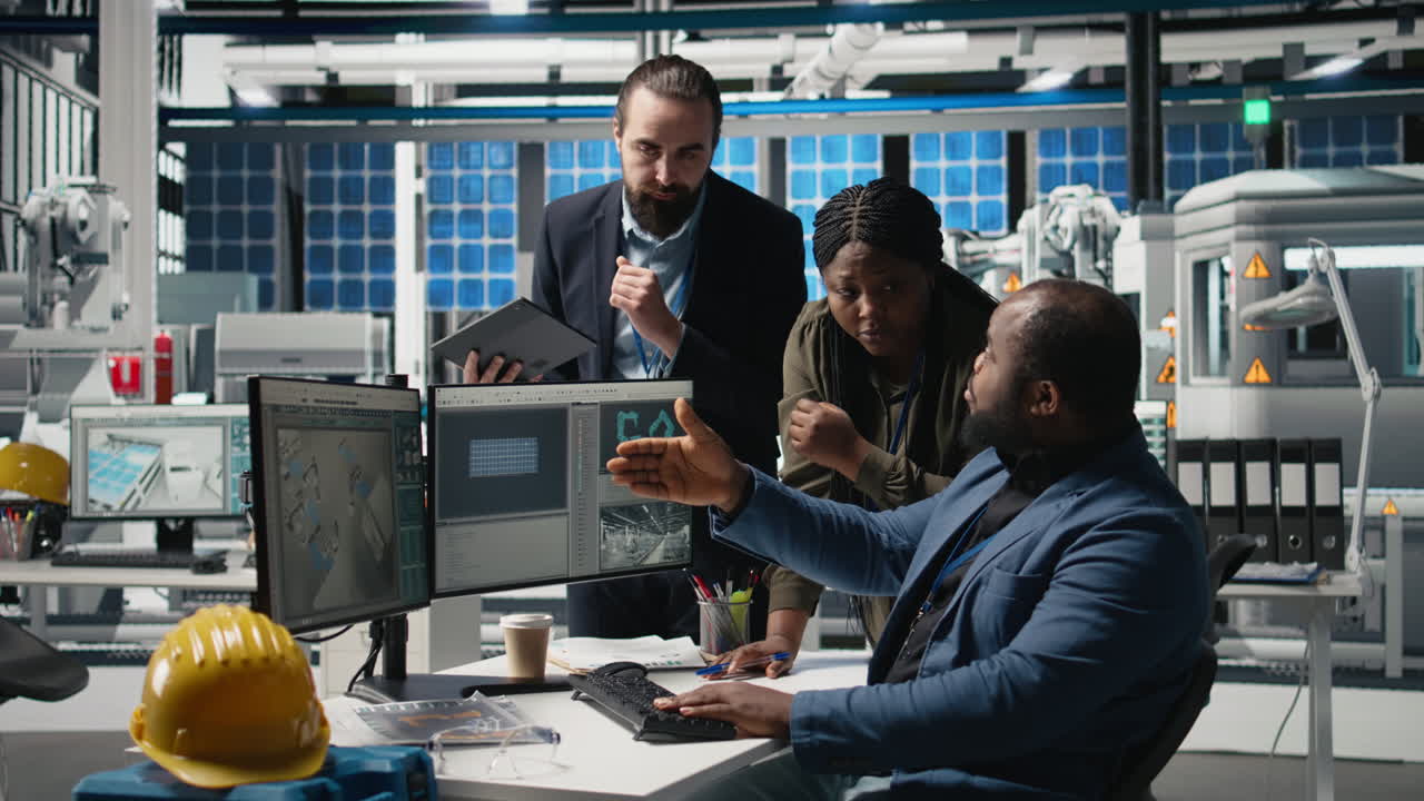 Engineers Collaborating in Industrial Setting