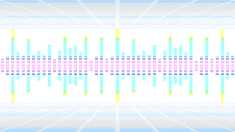 colorful sound waves for party. disco background. abstract colorful wave pattern. loop animation of music equalizer.