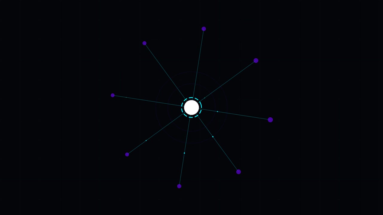 Animazione di Nodo di Rete Digitale Astratto con Luce Pulsante