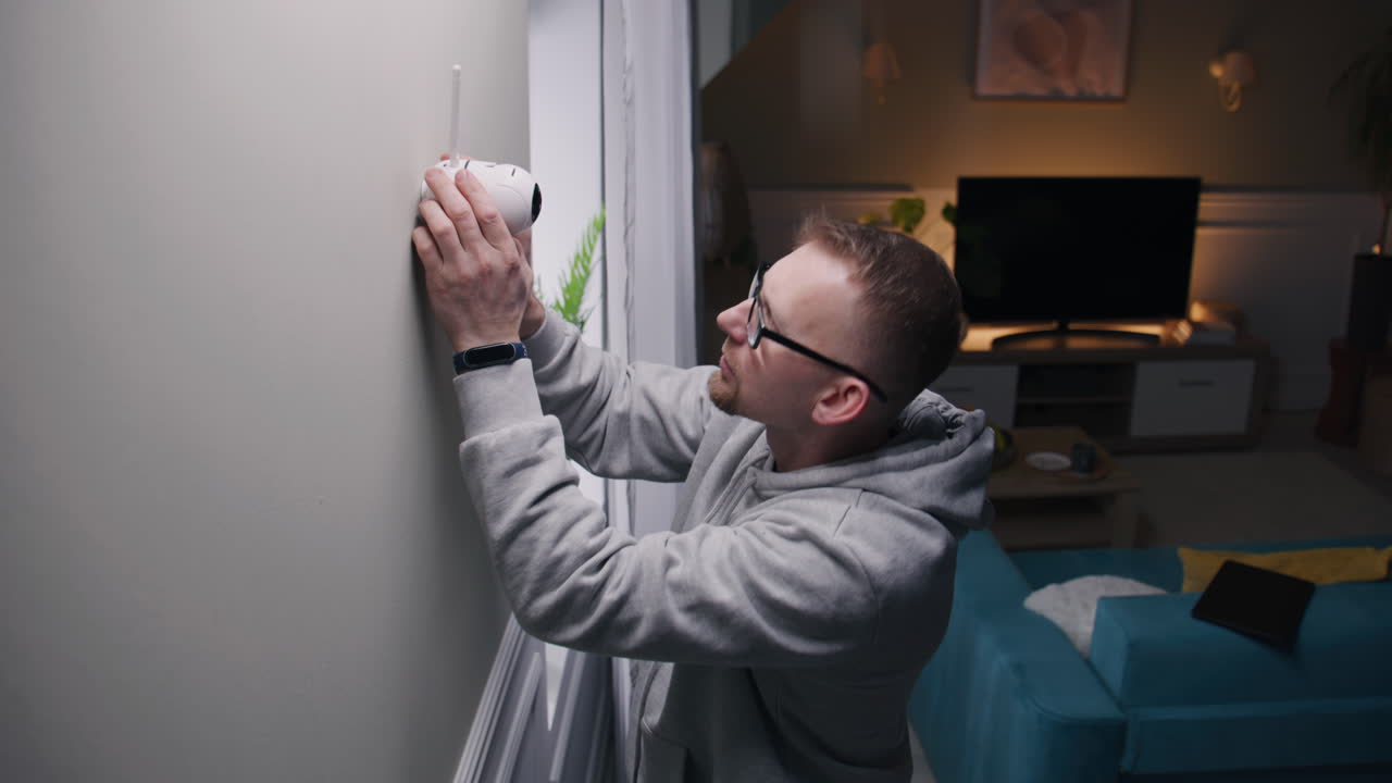 instalar una cámara de seguridad en una sala de estar