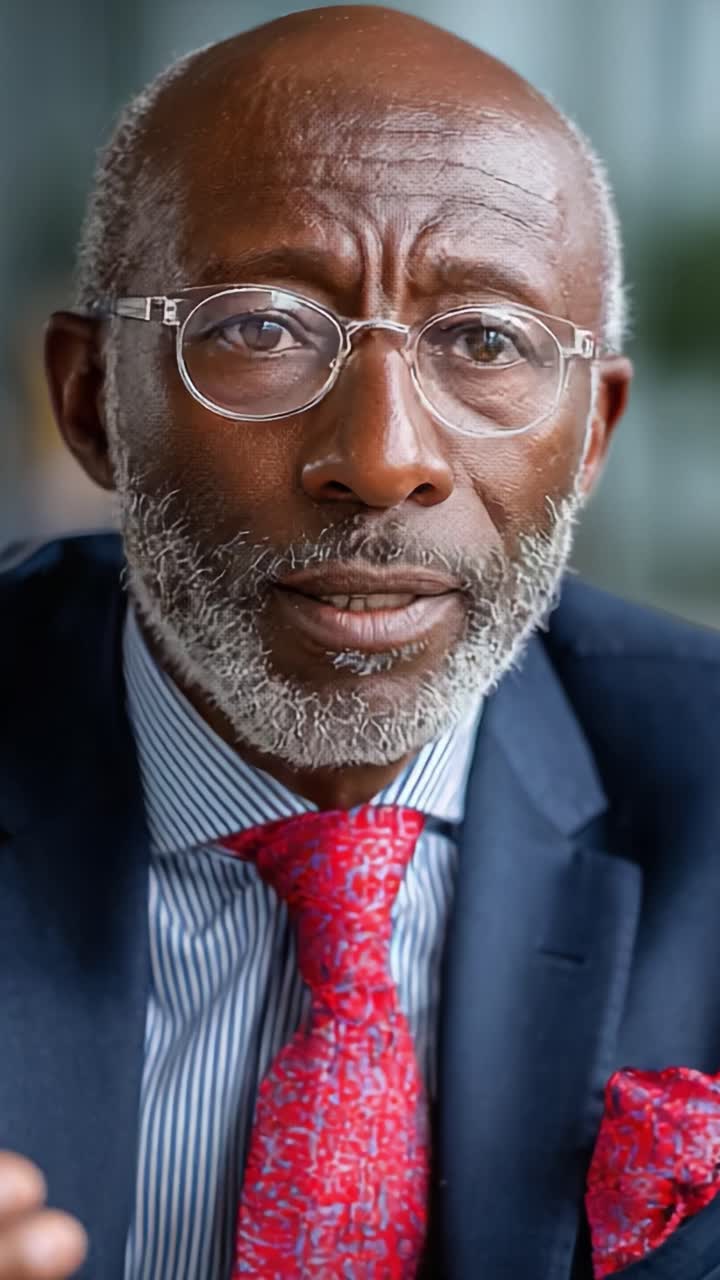 Engaging Conversation: A Distinguished Gentleman Shares Insightful Perspectives in a Professional Setting