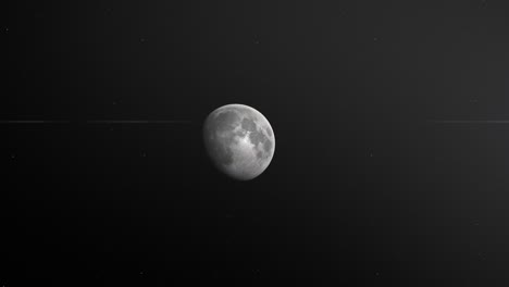 Waxing-Gibbous-Moon-In-Black-Starry-Backdrop