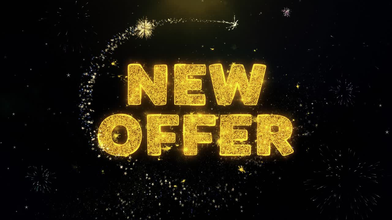 New Offer Announcement with Fireworks and Sparkle