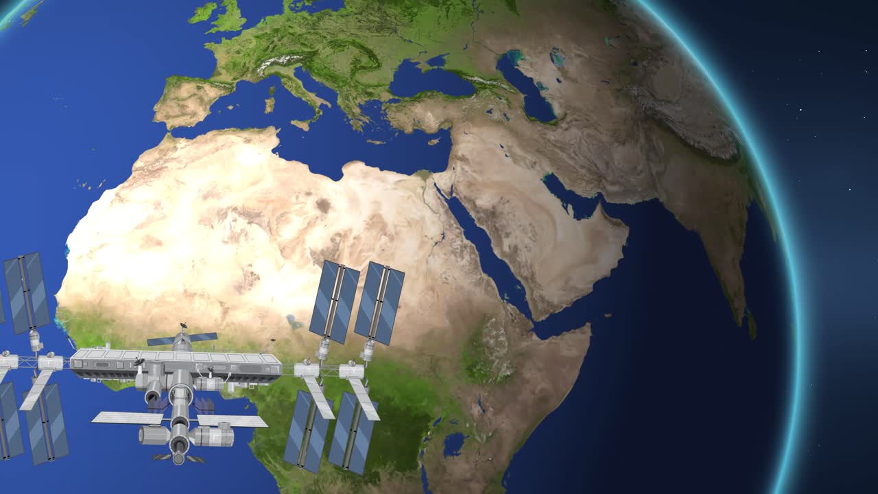우주 정거장은 끊임없는 루프로 지구를 돌고 있습니다.