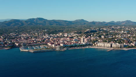 Saint-Raphael-old-harbour-vieux-port-aerial-view-from-the-sea-France