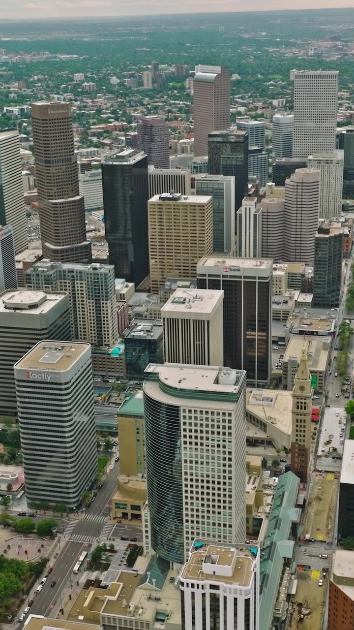 Panorama aereo del paesaggio urbano di Denver, Colorado, Stati Uniti